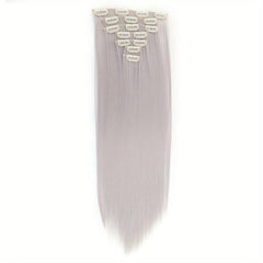 55 88 Cm Long Straight Clip In Hair Extensions 7 Pieces Set