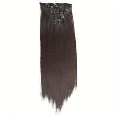 55 88 Cm Long Straight Clip In Hair Extensions 7 Pieces Set