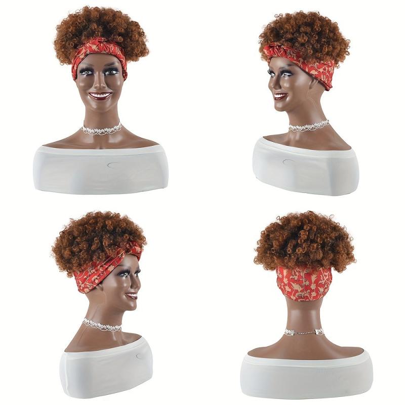 Short Curly Headband Wigs for Women