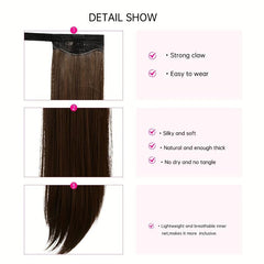 Long Straight Ponytail Extensions Synthetic Clip In Hair Extensions