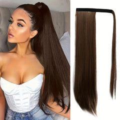 Long Straight Ponytail Extensions Synthetic Clip In Hair Extensions