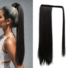 Long Straight Ponytail Extensions Synthetic Clip In Hair Extensions