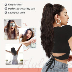 50 8 Cm Drawstring Ponytail Hair Extensions For Women Long Curly Wavy Ponytail