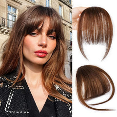 100% Human Hair Clip-In Bangs Wispy Air Bangs Hairpiece