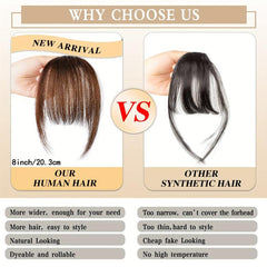 100% Human Hair Clip-In Bangs Wispy Air Bangs Hairpiece