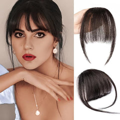 100% Human Hair Clip-In Bangs Wispy Air Bangs Hairpiece