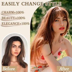 100% Human Hair Clip-In Bangs Wispy Air Bangs Hairpiece