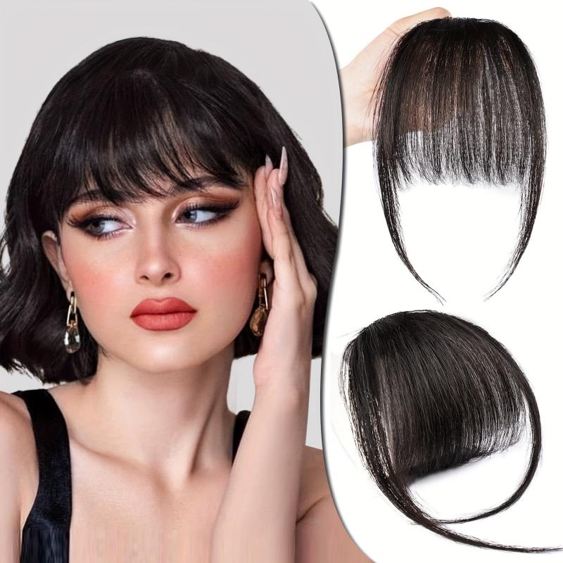 100% Human Hair Clip-In Bangs Wispy Air Bangs Hairpiece