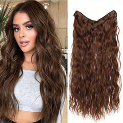 55 88 Cm Women's Long Wavy Hairpiece Fluffy V-Shaped Wig Synthetic Curly Hair