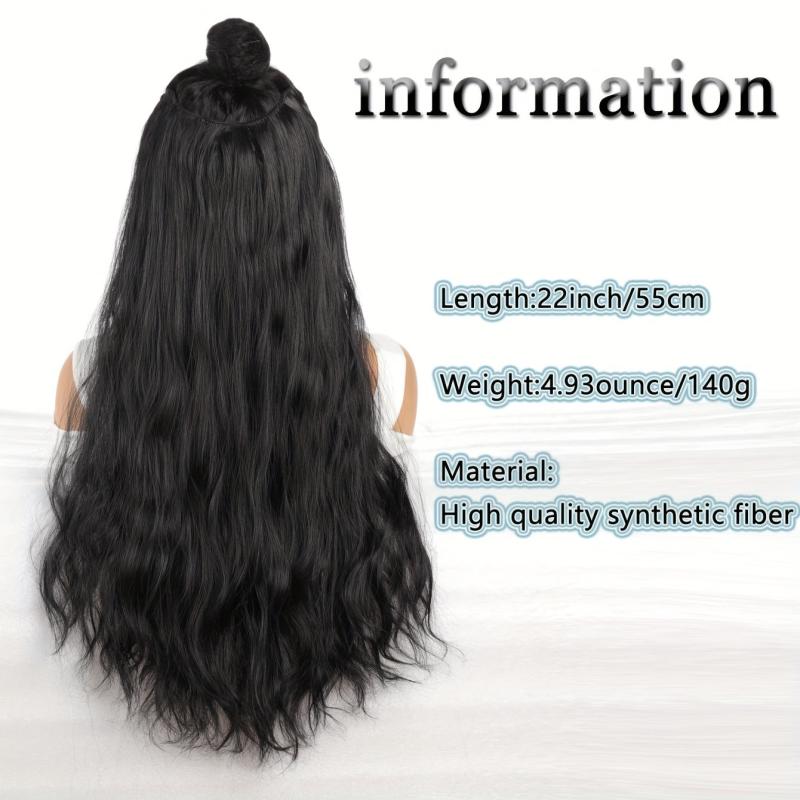 55 88 Cm Women's Long Wavy Hairpiece Fluffy V-Shaped Wig Synthetic Curly Hair