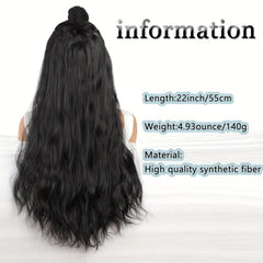 55 88 Cm Women's Long Wavy Hairpiece Fluffy V-Shaped Wig Synthetic Curly Hair