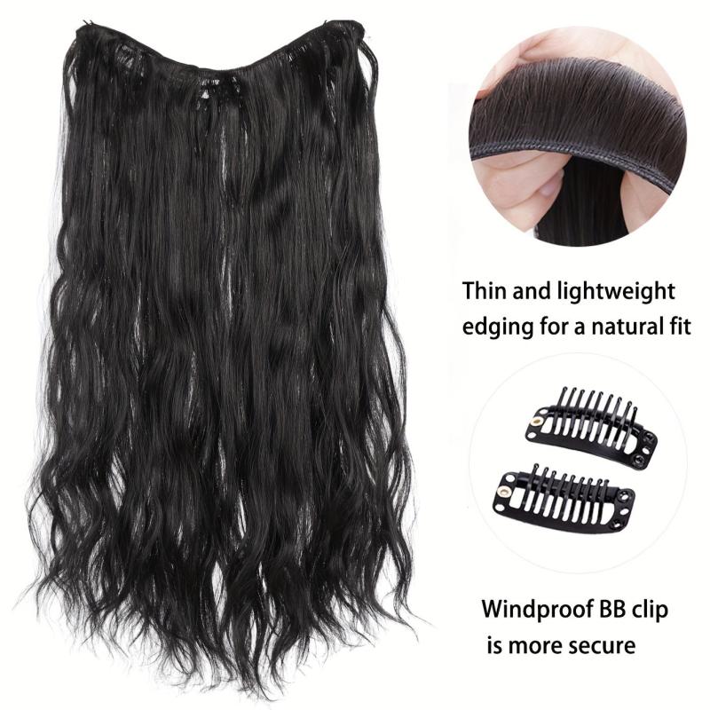 55 88 Cm Women's Long Wavy Hairpiece Fluffy V-Shaped Wig Synthetic Curly Hair