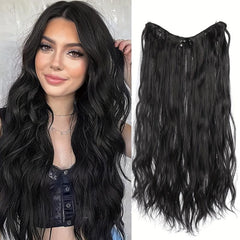 55 88 Cm Women's Long Wavy Hairpiece Fluffy V-Shaped Wig Synthetic Curly Hair
