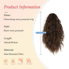 Short Wavy Ponytail Extensions Synthetic Clip In Hair Extensions