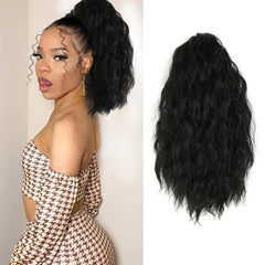 Short Wavy Ponytail Extensions Synthetic Clip In Hair Extensions