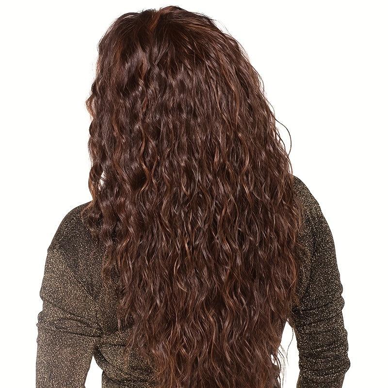 African Small Curly Brown Long Curly Hair Wig