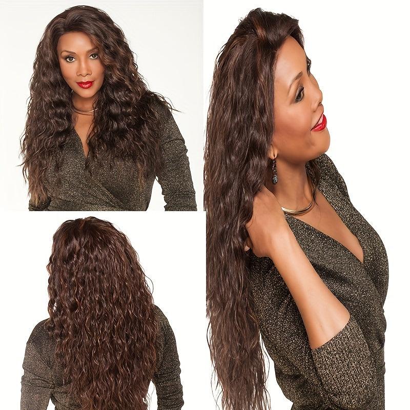 African Small Curly Brown Long Curly Hair Wig