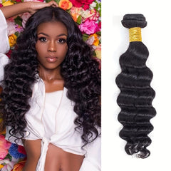 100% Peruvian Loose Deep Wave Human Hair Bundles - Natural Deep Curly Weave
