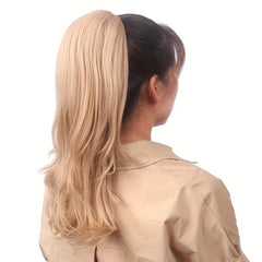 Synthetic Blonde Ponytail Extension Curly Hairpiece Short Bun