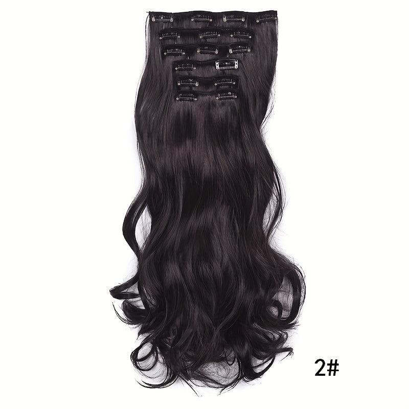6Pc Wavy Curly Hair Pieces Extensions 50 Synthetic Thick Clip