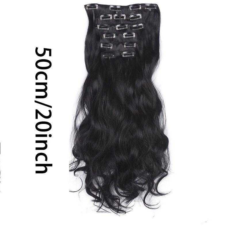 6Pc Wavy Curly Hair Pieces Extensions 50 Synthetic Thick Clip