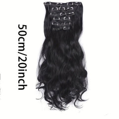 6Pc Wavy Curly Hair Pieces Extensions 50 Synthetic Thick Clip