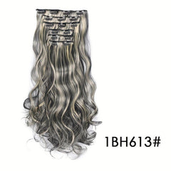 6Pc Wavy Curly Hair Pieces Extensions 50 Synthetic Thick Clip