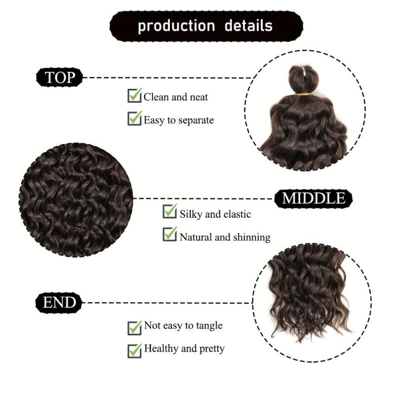 50 8 Cm Hawaii Curl Braiding Synthetic Hair Extensions 1 Pack Ocean Wave Hair
