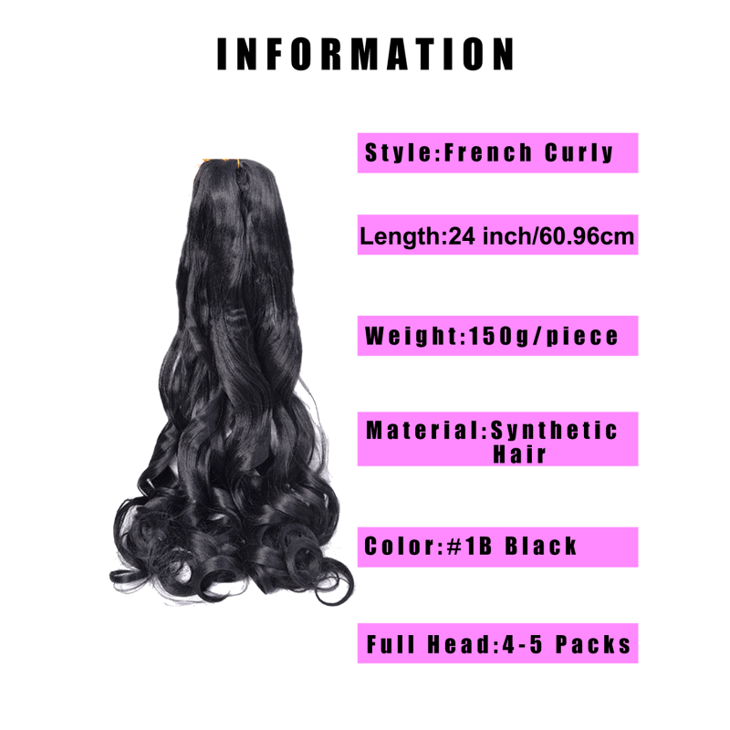 Pre Stretched 60 96 Cm French Curly Crochet Braid Hair 150g Pack