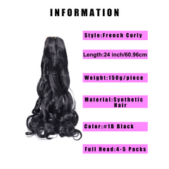 Pre Stretched 60 96 Cm French Curly Crochet Braid Hair 150g Pack
