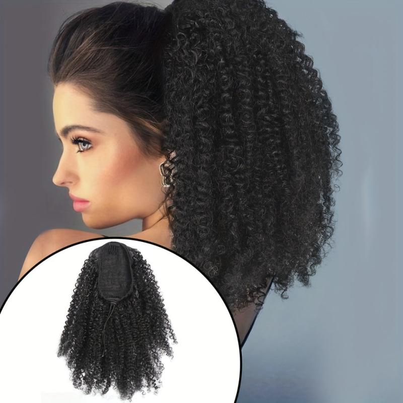 African Drawstring Ponytail Kinky Curly Hair Extension