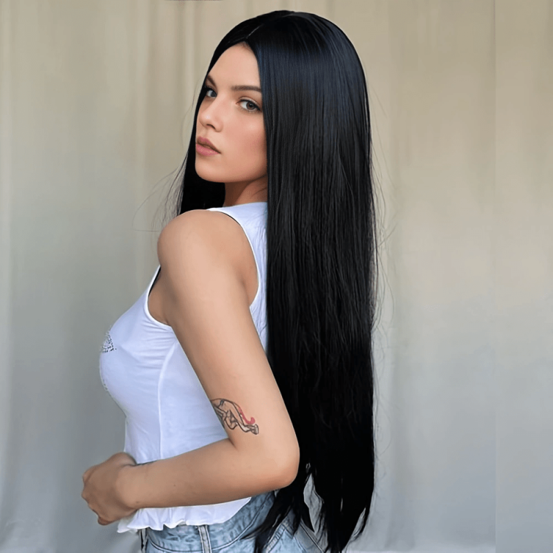Long Straight Hair Extensions Clip In 1pc Synthetic Hair Invisible Extensions