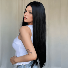 Long Straight Hair Extensions Clip In 1pc Synthetic Hair Invisible Extensions