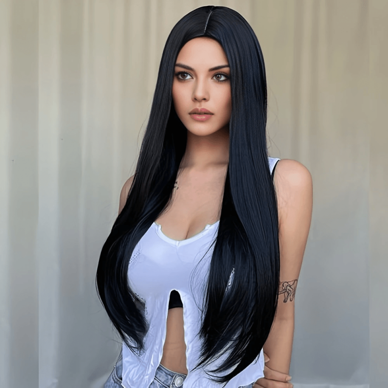 Long Straight Hair Extensions Clip In 1pc Synthetic Hair Invisible Extensions