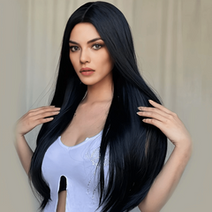 Long Straight Hair Extensions Clip In 1pc Synthetic Hair Invisible Extensions