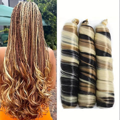 Curly Box Braids Crochet Hair Long Goddess Box Braid 1B