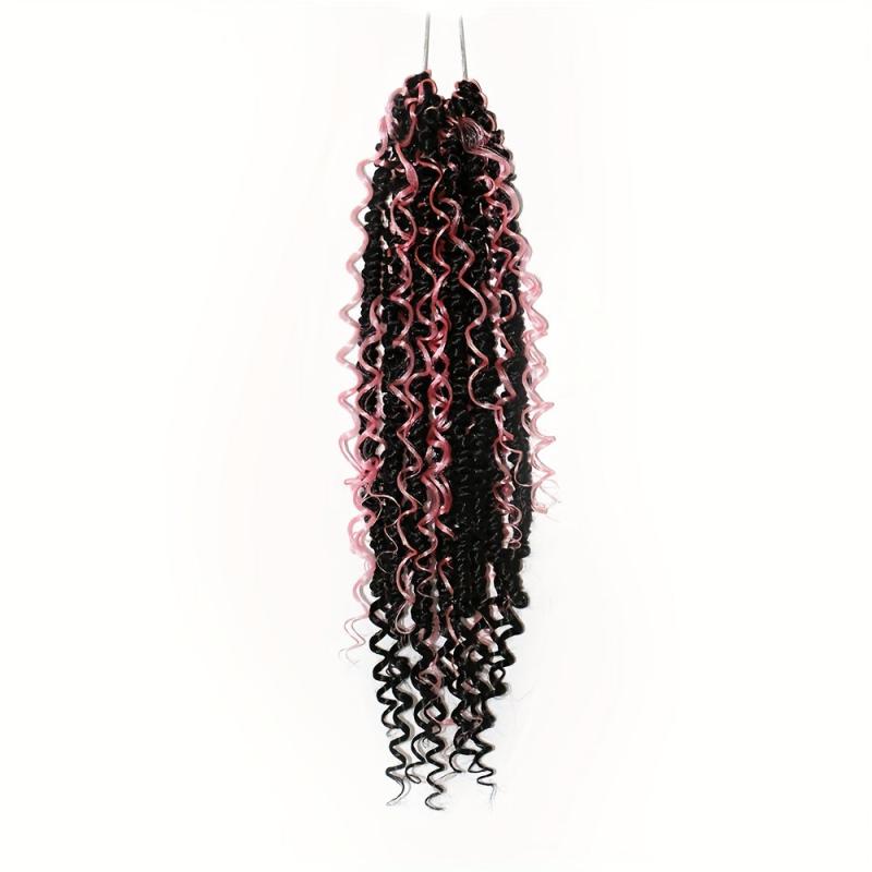 Curly Faux Locs Crochet Hair Boho Ombre Red Braids Hair Extensions