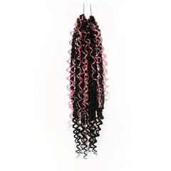 Curly Faux Locs Crochet Hair Boho Ombre Red Braids Hair Extensions
