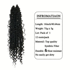 Curly Faux Locs Crochet Hair Boho Ombre Red Braids Hair Extensions