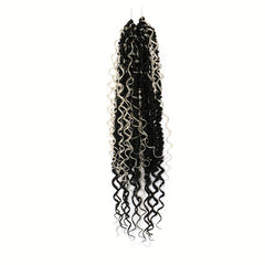 Curly Faux Locs Crochet Hair Boho Ombre Red Braids Hair Extensions