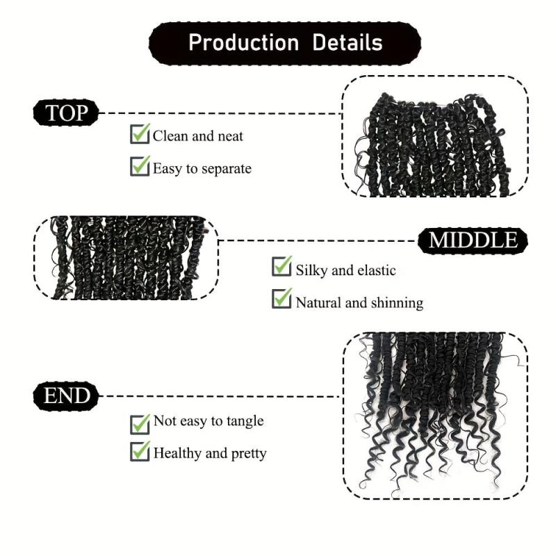 Curly Faux Locs Crochet Hair Boho Ombre Red Braids Hair Extensions
