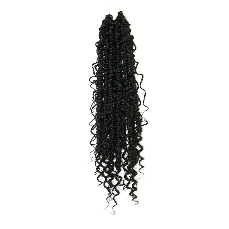 Curly Faux Locs Crochet Hair Boho Ombre Red Braids Hair Extensions