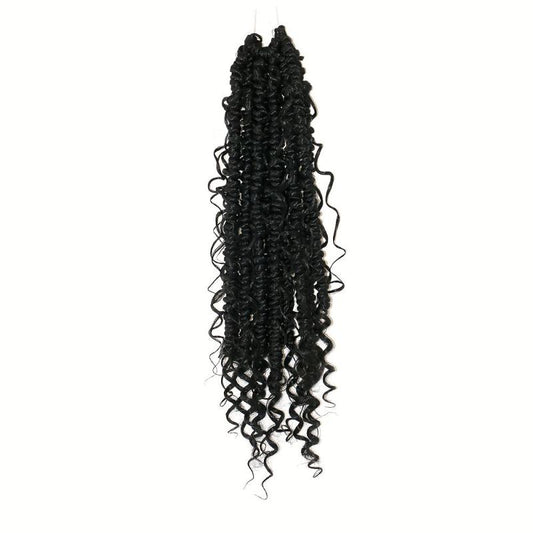Curly Faux Locs Crochet Hair Boho Ombre Red Braids Hair Extensions