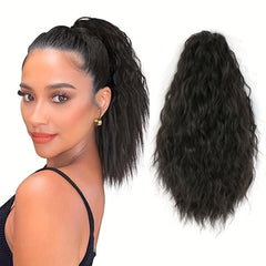 Short Curly Wavy Drawstring Ponytail Synthetic Clip In Hair Extensions