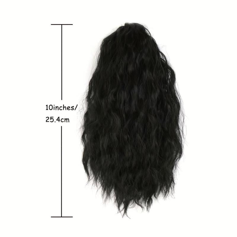 Short Curly Wavy Drawstring Ponytail Synthetic Clip In Hair Extensions