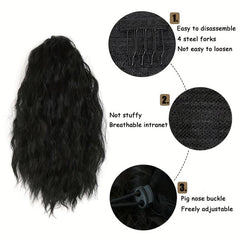 Short Curly Wavy Drawstring Ponytail Synthetic Clip In Hair Extensions