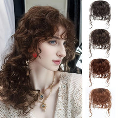 Curly Human Hair Bangs With Sideburns Clip In Extensions