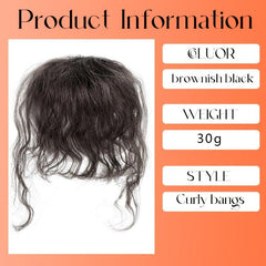 Curly Human Hair Bangs With Sideburns Clip In Extensions