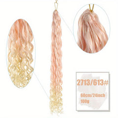 Extra Long Curly Brown Hair Extension Clip-In 60cm Synthetic Fiber