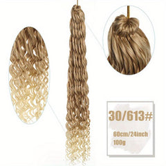 Extra Long Curly Brown Hair Extension Clip-In 60cm Synthetic Fiber